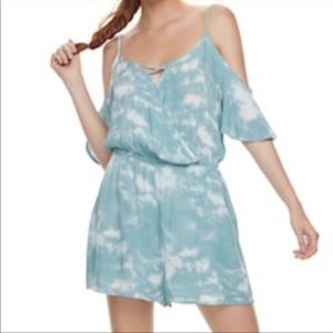 Cold Shoulder Tie-Dye Romper
